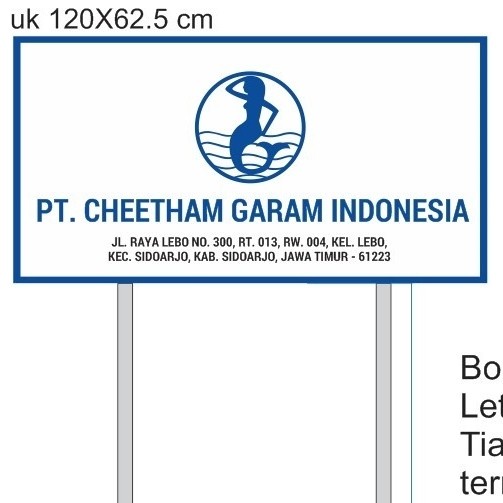 

papan nama pasang sda 2m