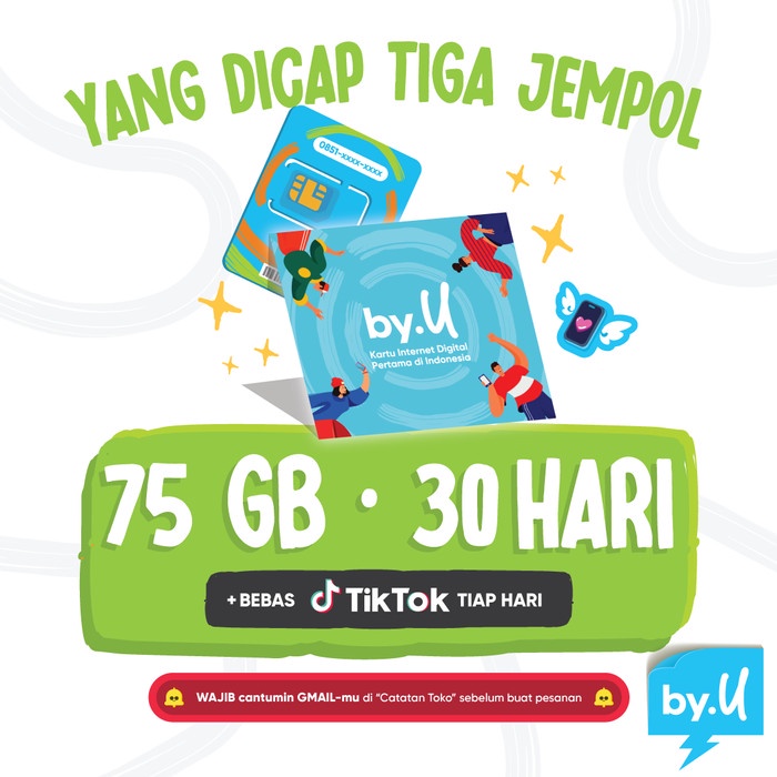Kartu Perdana by.U Kuota 75 GB 30 Hari TERLARIS/TERMURAH/TERPOPULER