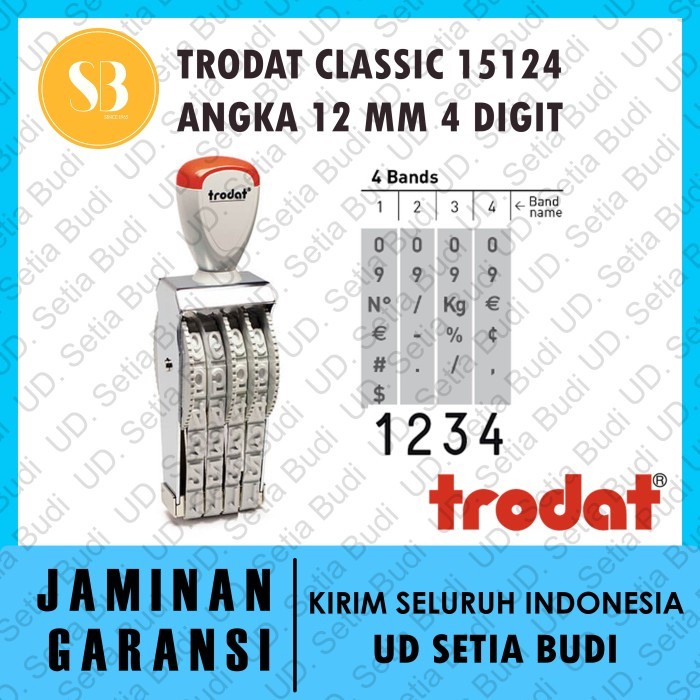 

Stempel Trodat Classic 15124 Angka / Numbers 12 mm 4 digit