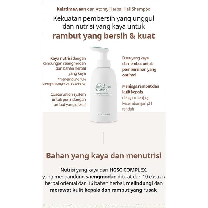 Atomy Herbal Hair Care Herbal Hair Shampoo Herbal Hair Conditioner Herbal Hair Treatment Promo