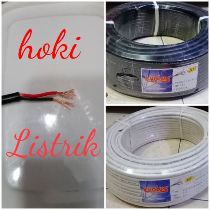 READY STOK KABEL LISTRIK H-YO 2X1.5 EVOLUS/ROLL(50M) /KABEL SERABUT BUKAN ETERNA