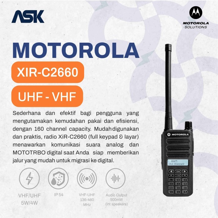 Handy Talky XiR-C2660 MOTOROLA / HT XiR C 2660 / XiRC2660