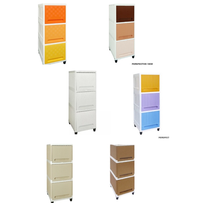 Lemari plastik susun 3 club/laci plastik susun 3 flip