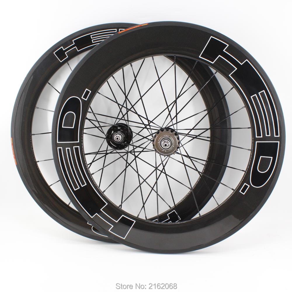 WCS 700C front 60mm+rear 88mm Fixed gear bicycle 3K full carbon bike wheelset carbon clincher tubula