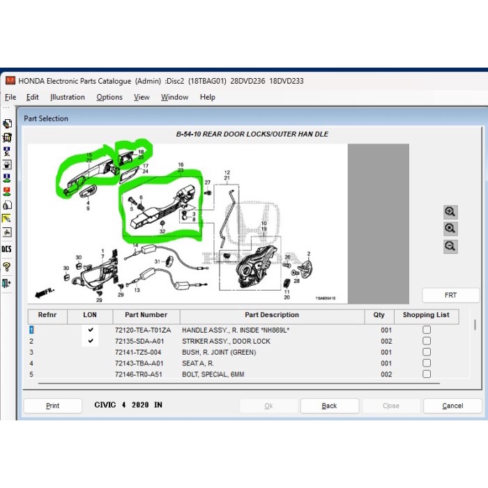 Handle Pintu Tengah Civic Turbo 2019 2020 Ori