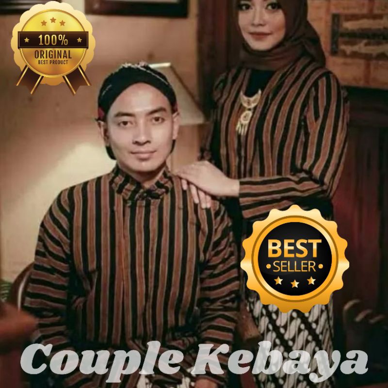 Surjan Baju Lurik Atasan Pria Dan Kutubaru Wanita - Baju Surjan Lurik Jumbo XXXXL / 4L Baju Adat