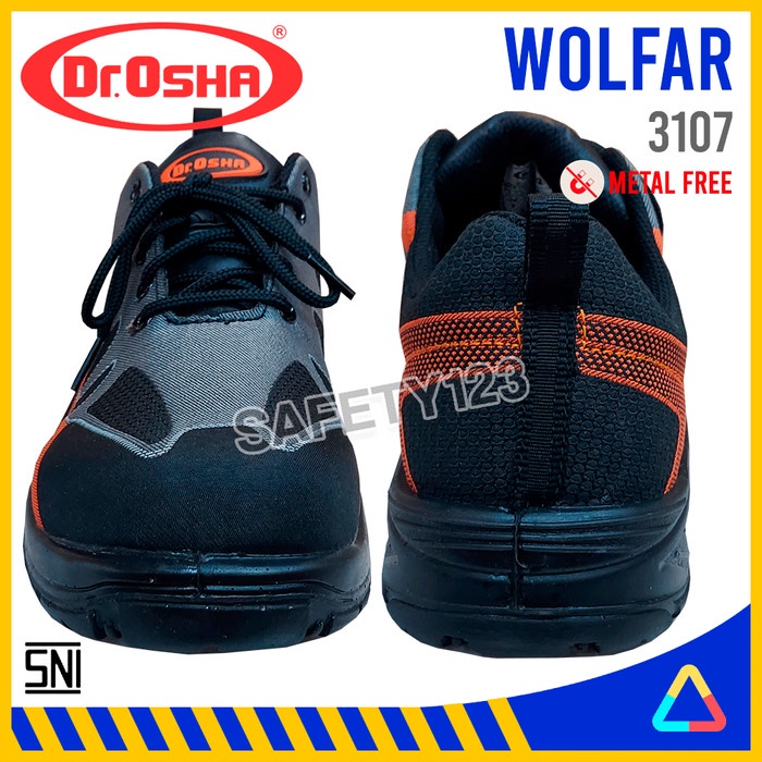 Dr OSHA 3107 Wolfar Metal Free Composite Sepatu Safety Shoes Sporty
