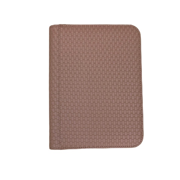 terbaru  zb 4 pocket woven leather zip binder album brown ready