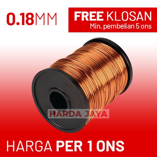KAWAT EMAIL TEMBAGA 0.18MM - HARGA PER 1 ONS