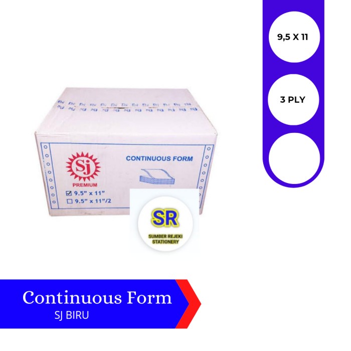 

Produk Terbaru Continuous Form Biru ( 9,5 X 11 ) 3 Ply Packing Aman