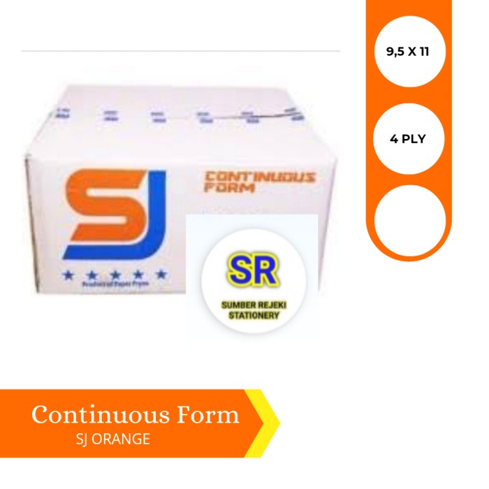 

Ready Stock Continuous Form Orange ( 9,5 X 11 ) 4 Ply Packing Aman