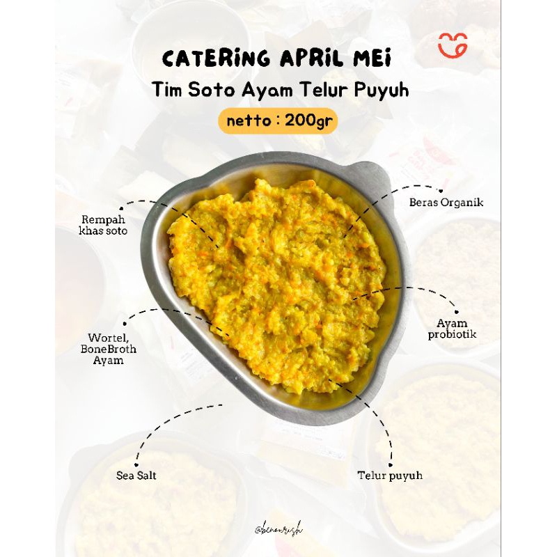 

Benourish Nasi tim ready to heat: Tim coto makassar daging hati, tim gulai udang ayam, tim soto ayam