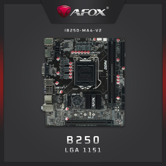 BISA GOSEND MOTHERBOARD AFOX B250-MA4-V2 - DDR4 LGA1151 INTEL GEN5,6,7,8,9