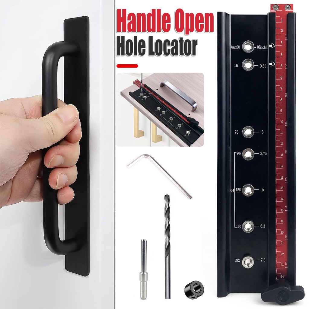Drill Guide Punch Locator Handle Open Hole Locator Woodworking Drilling Locator for Cabinet Handles 