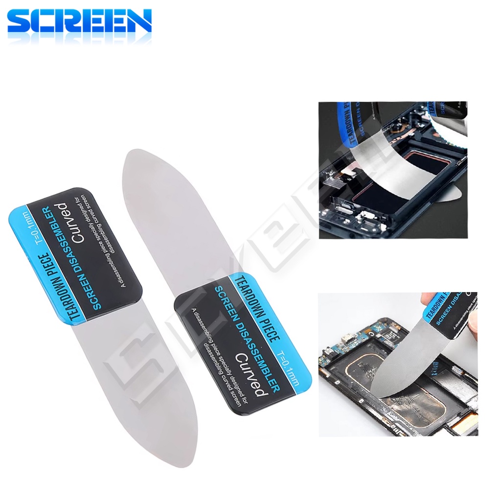 1pc Steel Metal Mobile Phone Curved LCD Screen Spudger Opening Pry Card Tools Ultra Thin Flexible Mo