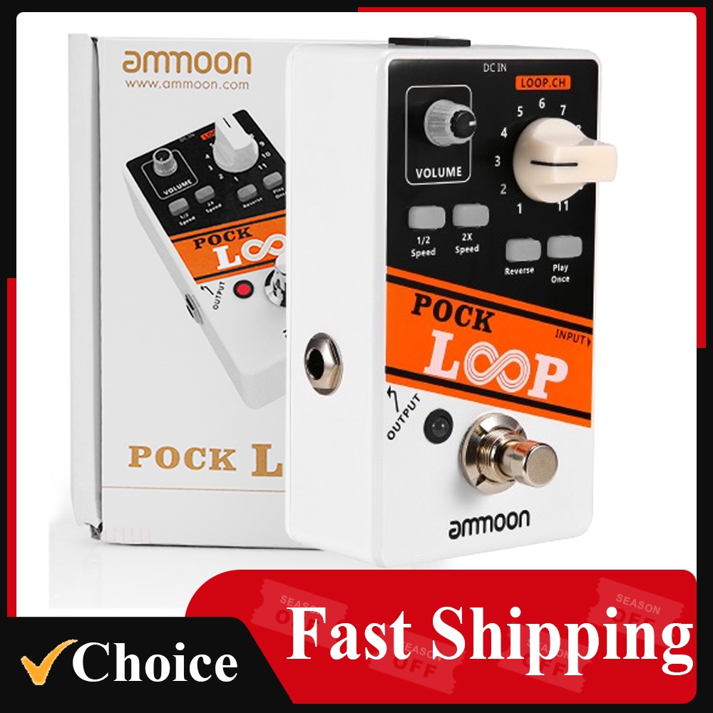 ammoon POCK LOOP Looper Guitar Effect Pedal 11 Loopers Pedal Loop Electric Guitar Pedal Reverse True