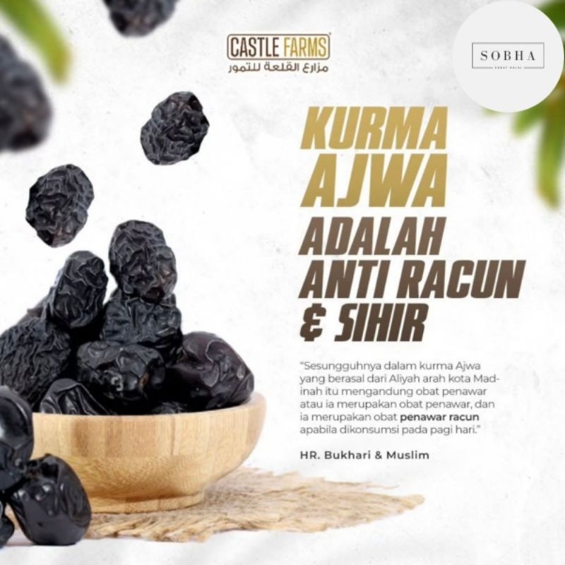 

Castle Farms - Kurma Ajwa Almadina Premium Organic 500gr