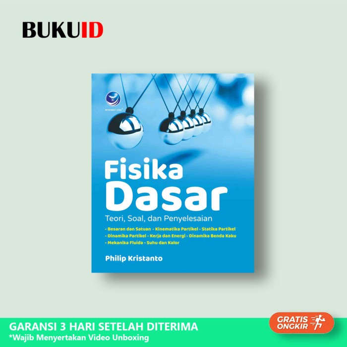 

PROMO! Buku Fisika Dasar - Teori, Soal, dan Penyelesaian