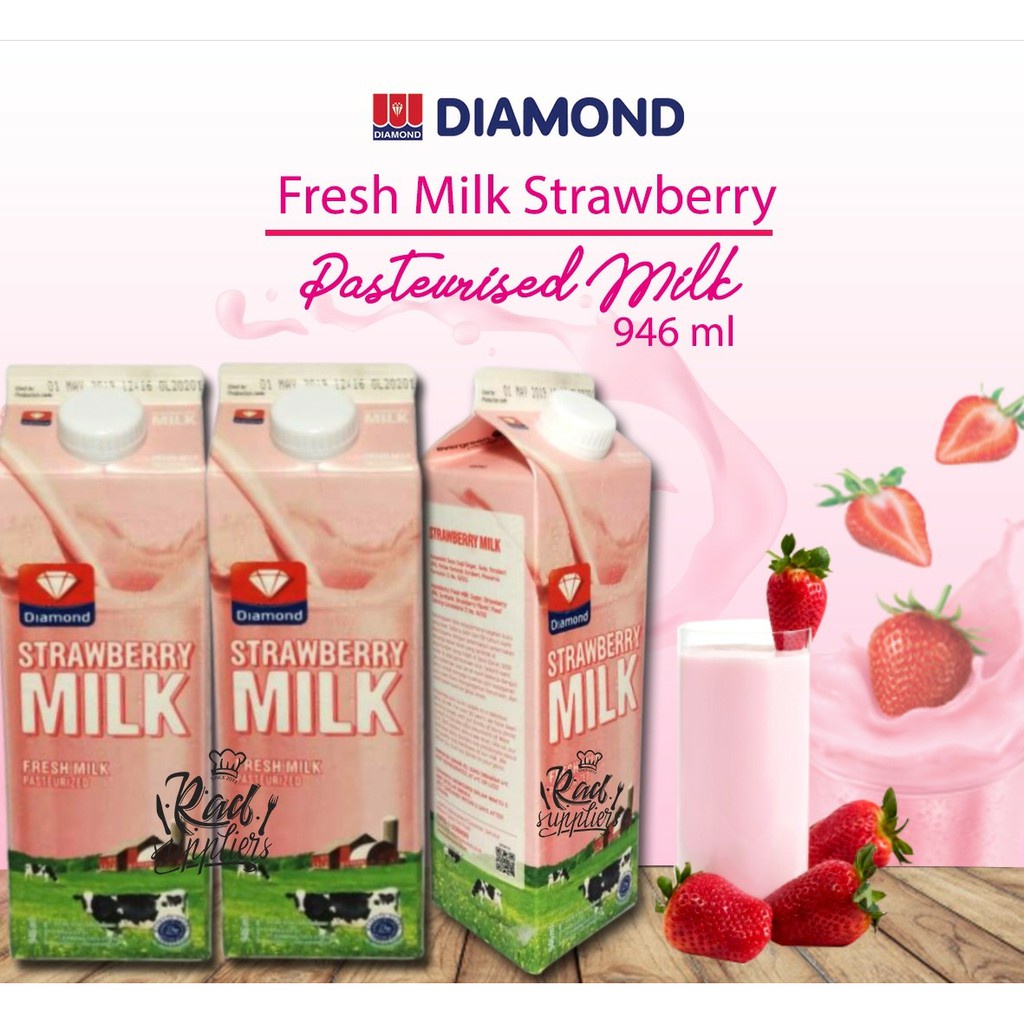 

Diamond Freshmilk Strawberry 946ml, Fresh Milk Strawberry, Susu Pasteurisasi Strawberry 946ml...