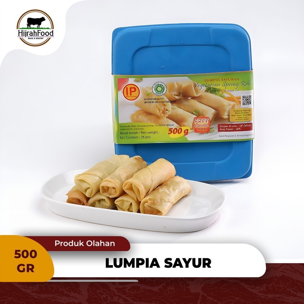 

IndoPertama Lumpia Sayuran Vegetarian Spring Roll 500 gr Siap Goreng