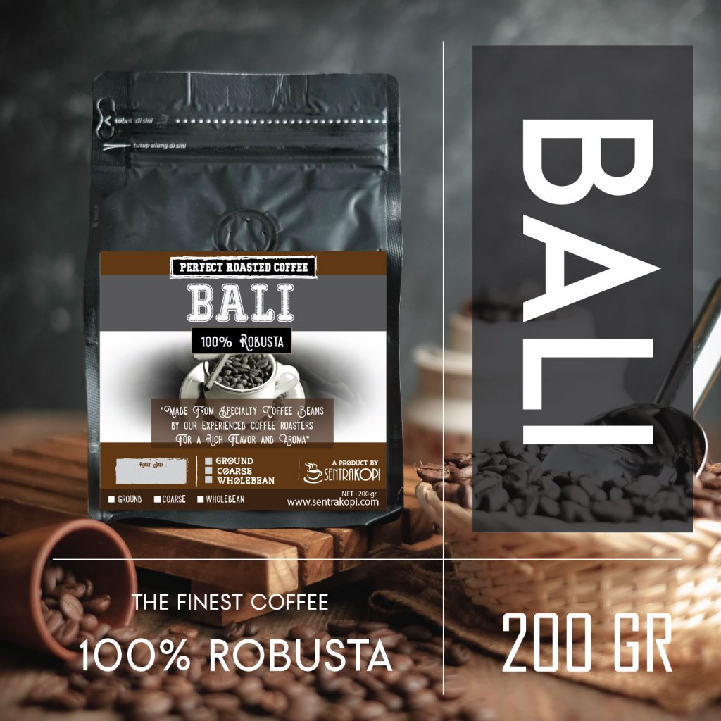 

Sentra Kopi Robusta Bali 200 Gram - Bubuk Biji - Premium Fine Robusta Coffee Asli 200Gr Roast Bean