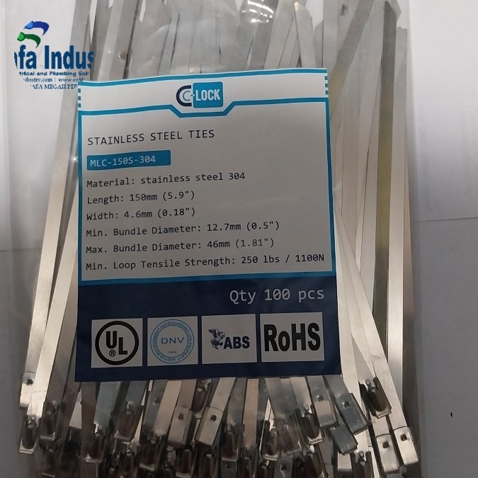 

Cable Ties Kabel Ties Stainlless Steel C-Lock 4,6 150Mm Ss304
