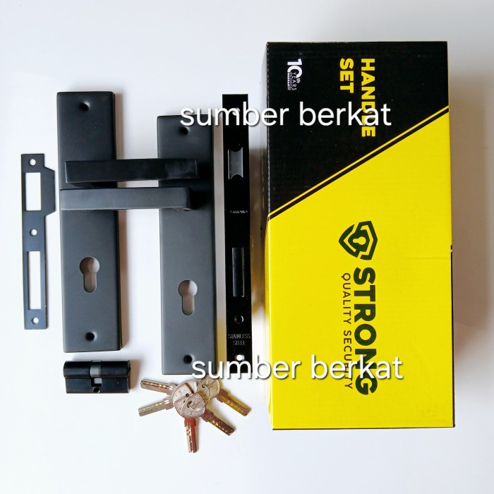 JJyoi- Handle pintu hitam set / handle pintu rumah besar hitam komplit