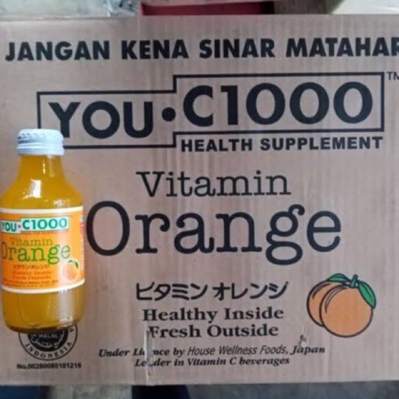 

You C1000 Orange 140ml / You C1000 Rasa Jeruk Botol 1 Dus Isi 30 Botol