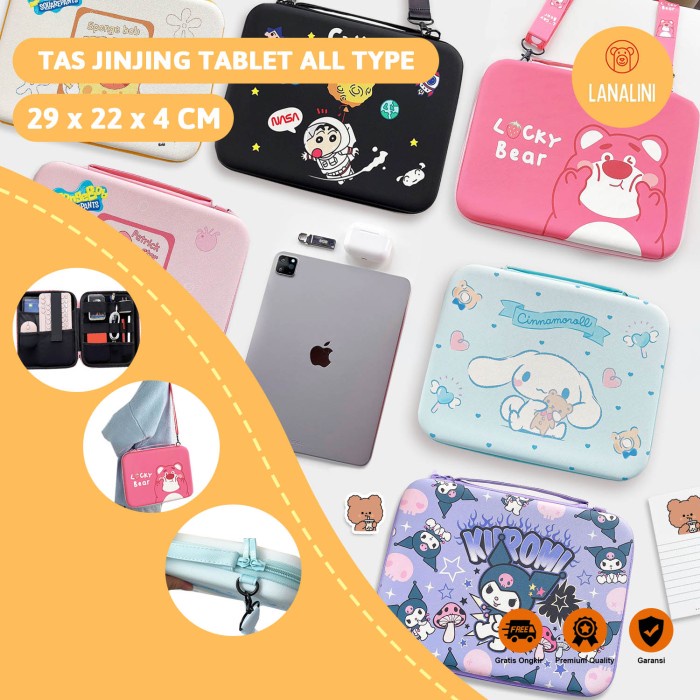 Sleeve Tablet Tas Slempang Hard Case iPad Pro 10 11 12 Inci Lucu Kids