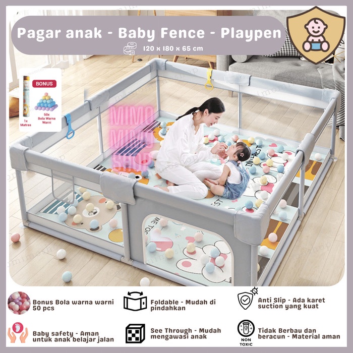 PAGAR BAYI ANAK / KOLAM TEMPAT BERMAIN MANDI BOLA - PLAYPEN PENGAMAN