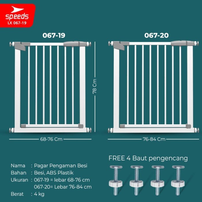 TERBARU SPEEDS Baby Safety Gate Pagar Pintu Bayi Pagar Pengaman Bayi Pembatas Bayi Anak Tangga