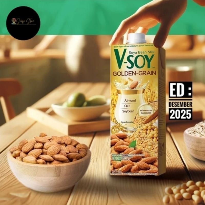 

V-Soy V Soy Golden Grain Vsoy Goldengrain Susu Kedelai 1Liter 1000ml