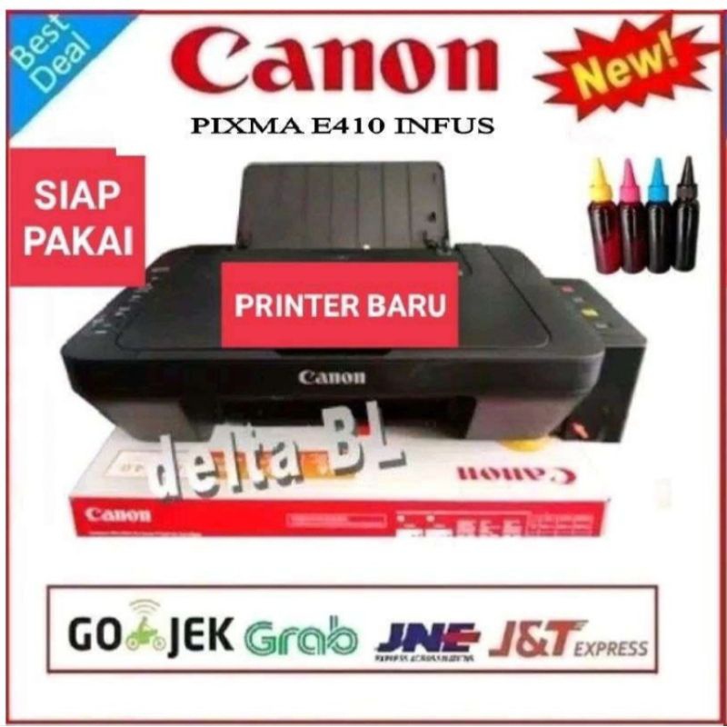Printer Canon E410 All In One Print Scan Copy Infus Tinta Full
