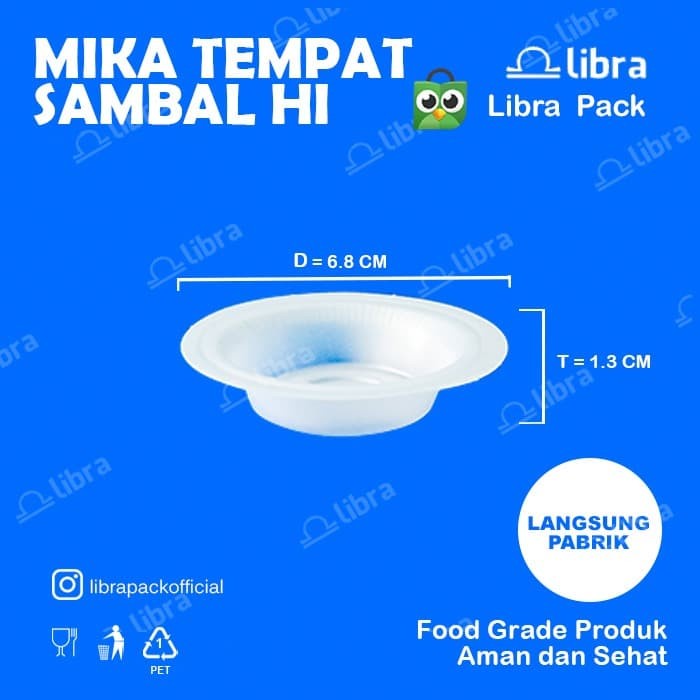 MELAYANI FAKTUR PAJAK 6000pcs wadah CUP tempat tray mika SAMBAL HI sambel saus plastik putih