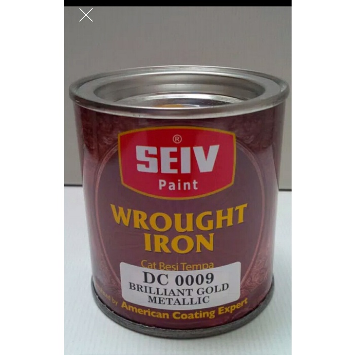 CAT PAGAR BESI TEMPA SEIV 250 ML BRILLIANT GOLD EMAS KECIL