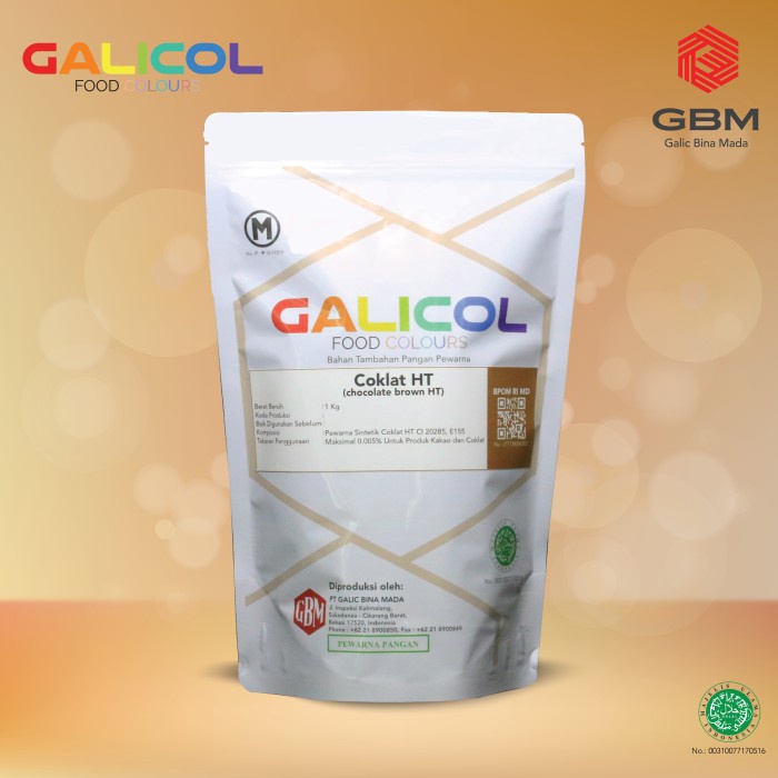 

Pewarna Makanan Coklat HT Merk Galicol CI 20285 - Packaging 1Kg
