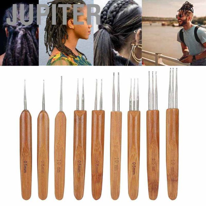 9 PCS SET ALAT TENUN RAMBUT GIMBAL SINGLE DOUBLE 3 GAGANG BAMBU