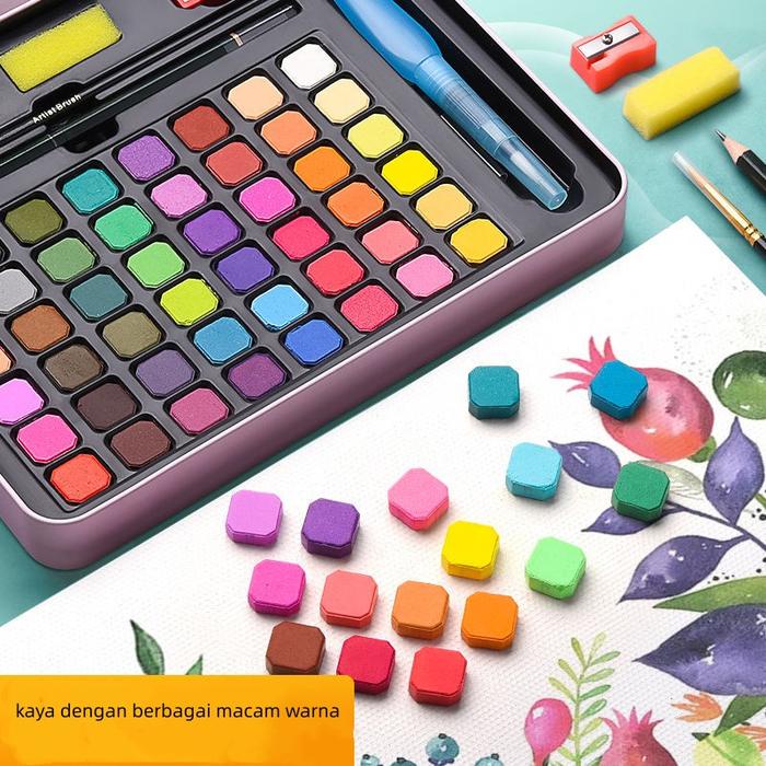 

24HCod Cat Air Warna 36 Warna / 48 Warna /Alat Cat Air Warna Per Set / 48 Watercolor Set( Sudah