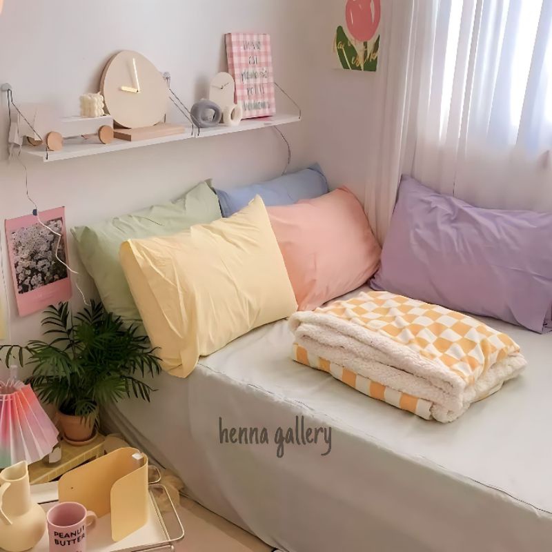 JUAL SET SARUNG BANTAL STANDART 50X70 KATUN JEPANG POLOS