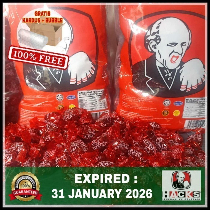 

SALE !!! PERMEN HACKS ORIGINAL - PERMEN BATUK (REPACK 50 PCS) READYY
