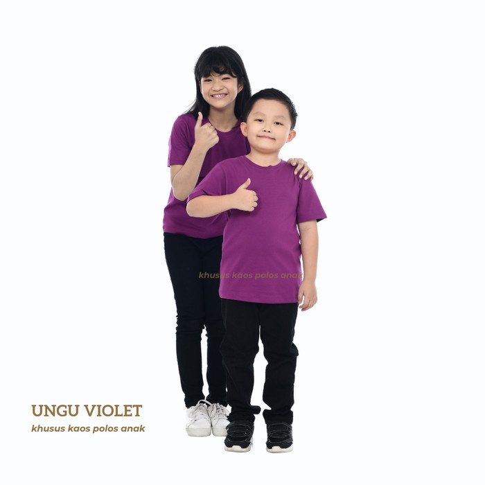 KAOS POLOS ANAK LENGAN PENDEK UNGU VIOLET