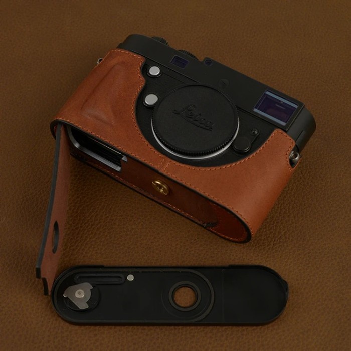 Handmade Genuine Leather Camera case Video Half Bag For Leica M240-P