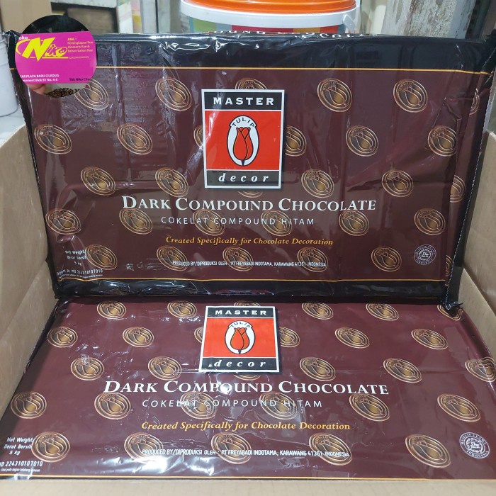 

Ready" Dark Chocolate Compound Tulip Master Decor 5 Kg Khusus Grab Dan Gojek