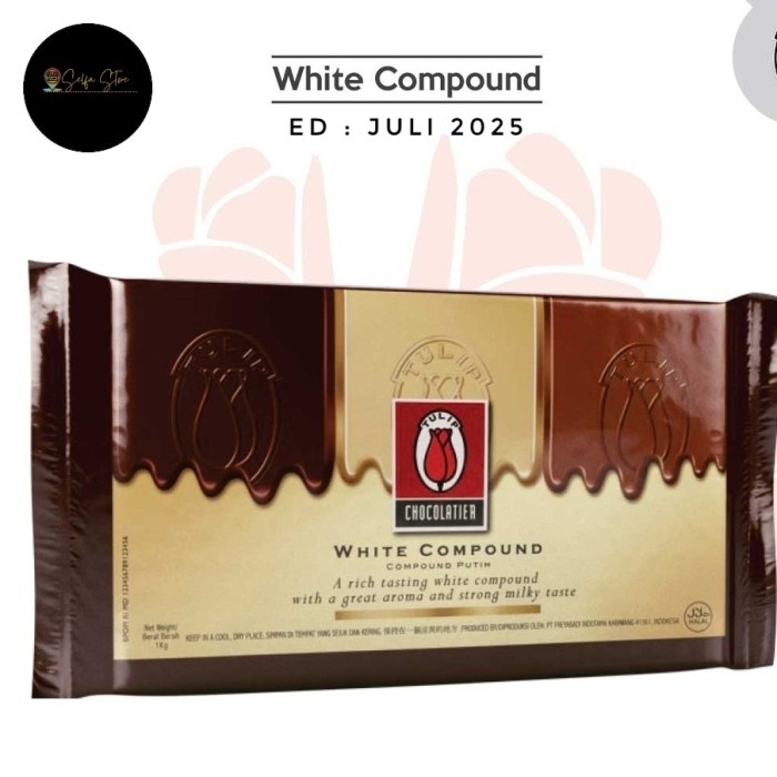 

Ready" Cokelat Tulip White Compound Cokelat Putih Batang 1 Kg