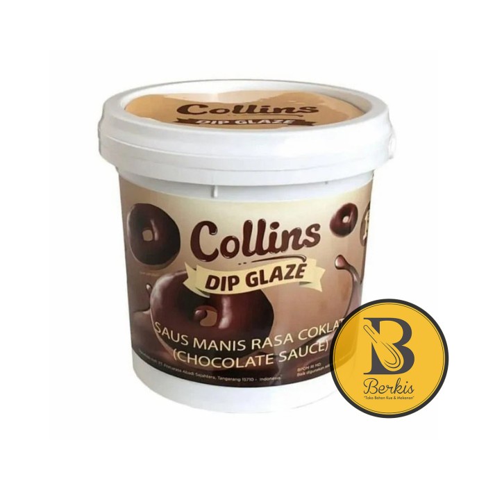 

Ready" Collins Dip Glaze Dark Chocolate 1 Kg / Topping Donut Donat