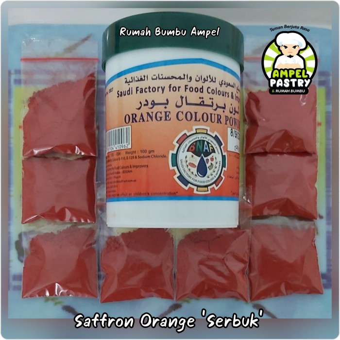 

Ready" Saffron Bubuk / Zafaron / Pewarna Orange Alami Saudi 100 Gram