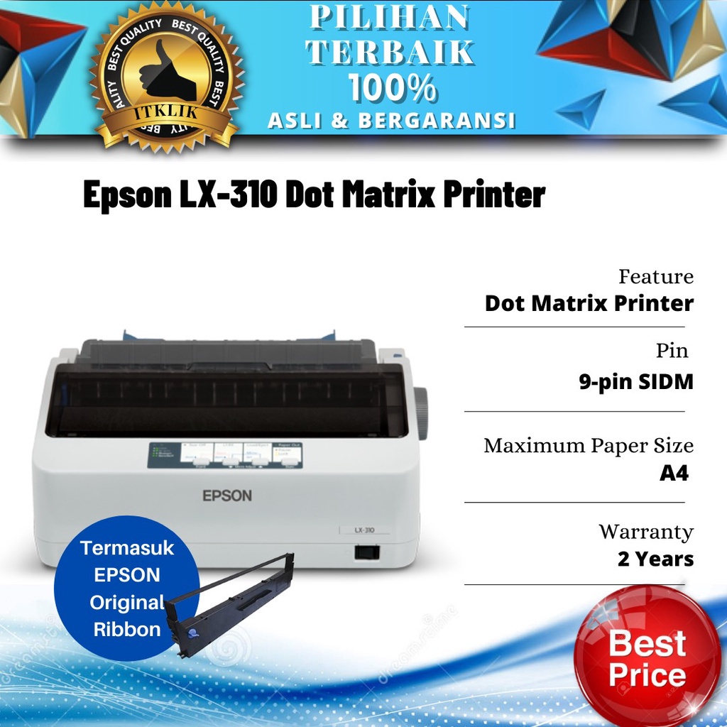 EPSON LX-310 Dot Matrix Printer - GARANSI RESMI EPSON OFFICIAL