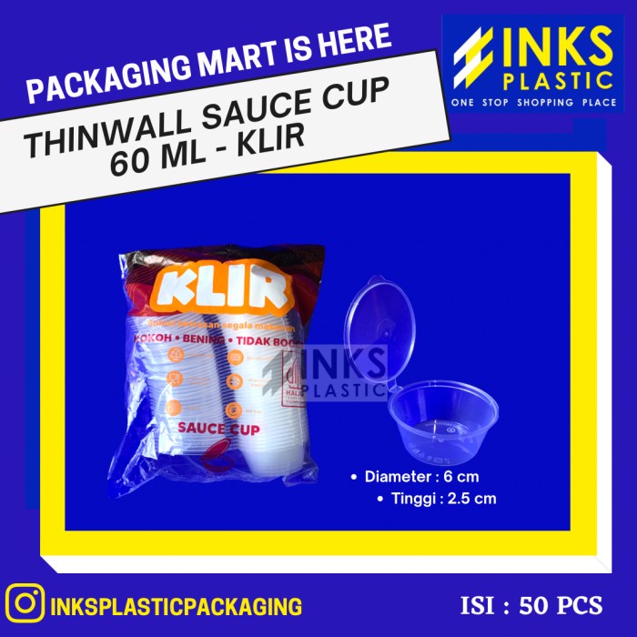 JTTOP" THINWALL SAUCE CUP 60 ML VCT (50 PCS)