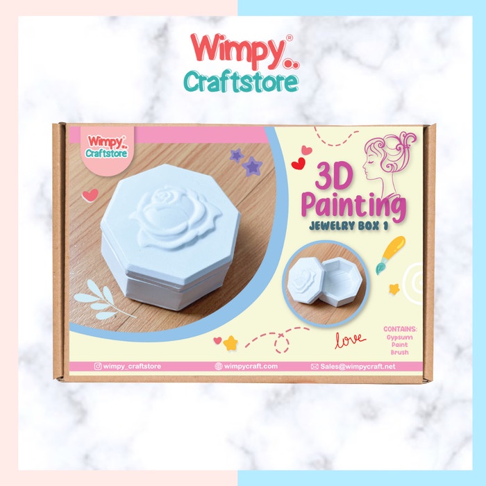 

Wimpy Craft Kit 3D Painting Jewelry Box Activity Melukis Patung Gypsum New