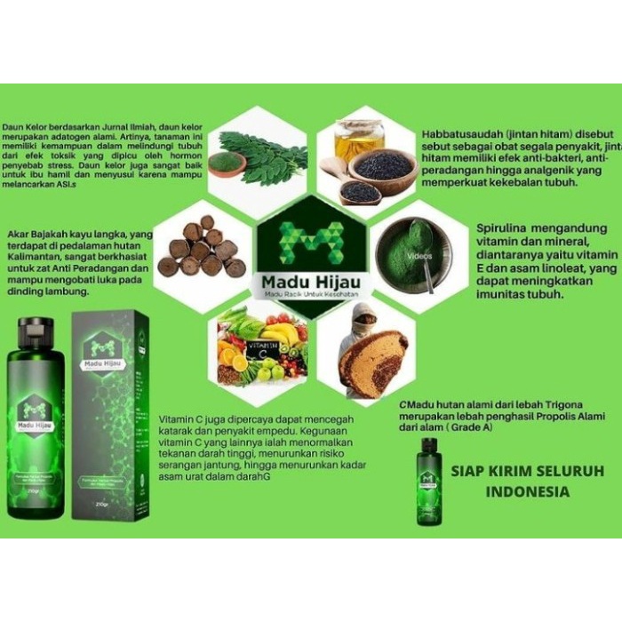 

BARANG TERLARIS Promo 4 Botol Madu Hijau Asli - Obat Sakit Asam Lambung / Maag / Gerd
